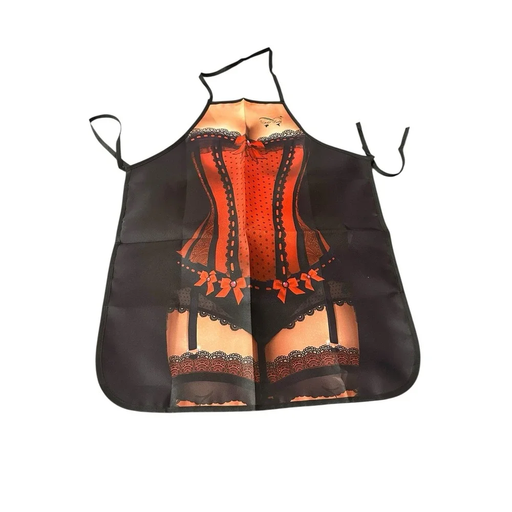 NEW novelty adult‎ ONE SIZE apron full coverage funny SEXY LADY IN RED